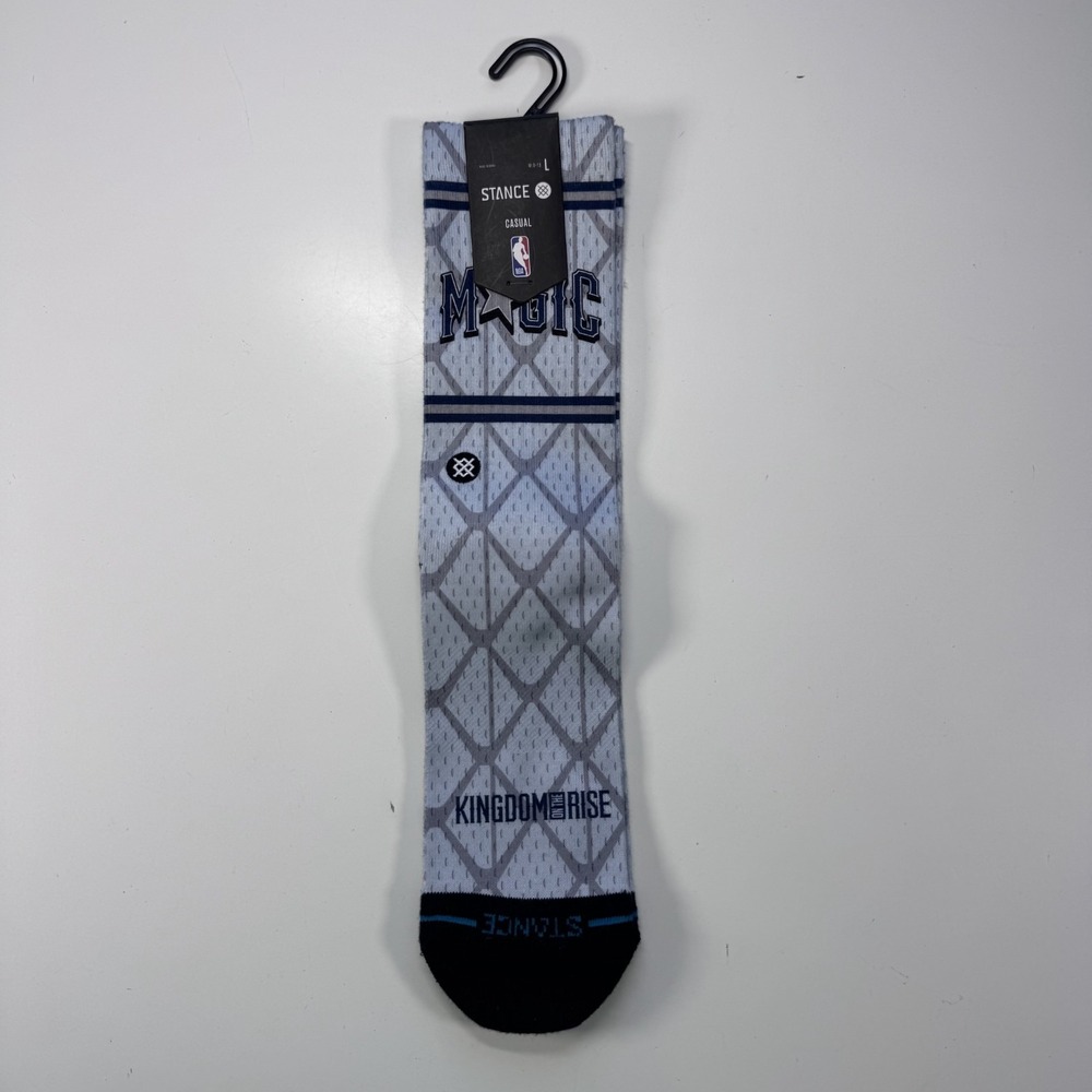 STANCE NBA Orlando Magic Crew Socks Casual Kingdom Rise Gray Black‎ Mens Large
